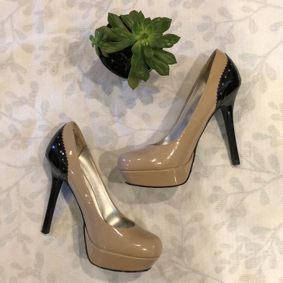 Candie's Shoes - Candies Two Tone Patent Platform Stiletto Heels